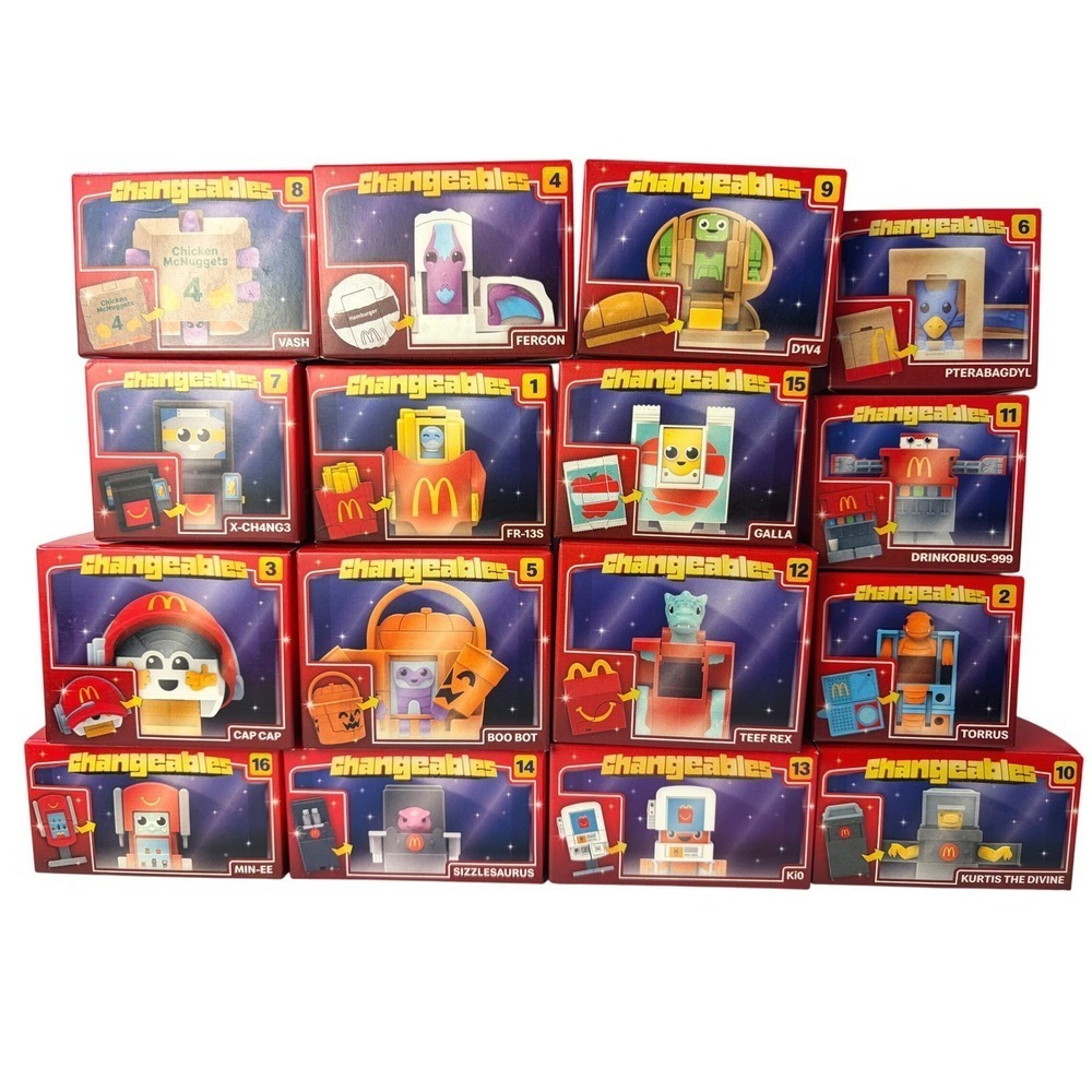 McDonald's New Happy Meal Changeables Complete Set #1 - #16